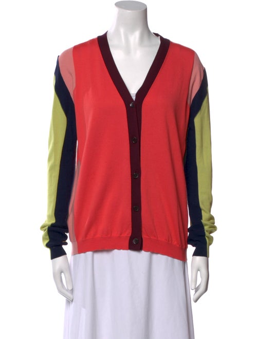 Marni Colorblock Pattern V-Neck Sweater