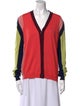 Marni Colorblock Pattern V-Neck Sweater