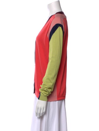 Marni Colorblock Pattern V-Neck Sweater