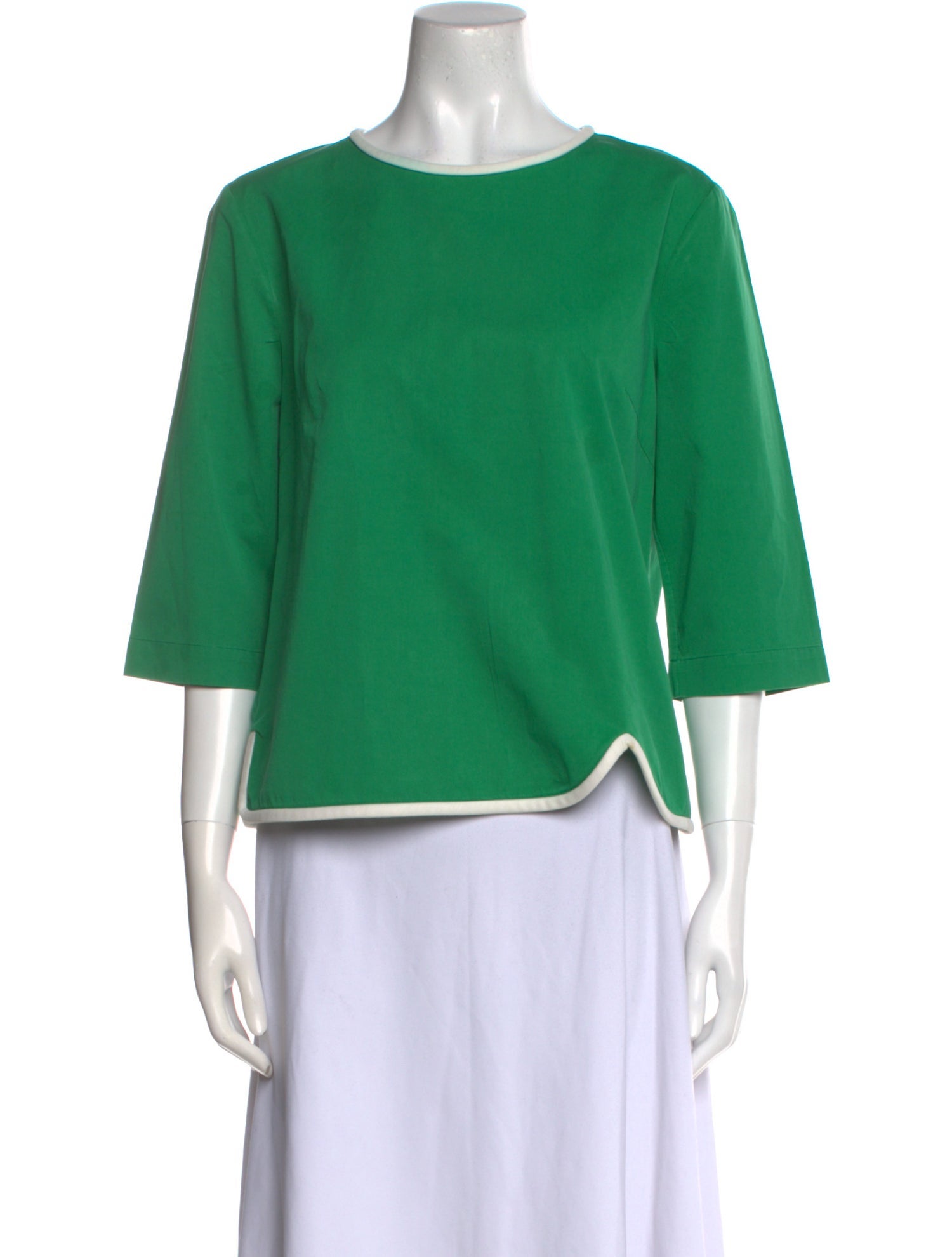 Marni Bateau Neckline Three-Quarter Sleeve Blouse