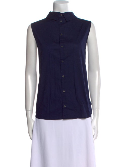 Marni Mock Neck Sleeveless Button-Up Top