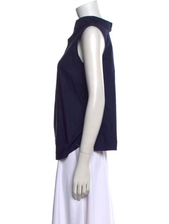 Marni Mock Neck Sleeveless Button-Up Top