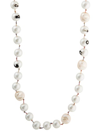 Marni Faux Pearl & Enamel Layered Bead Necklace