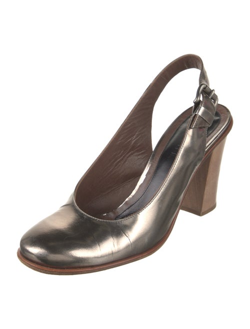 Marni Leather Colorblock Pattern Slingback Pumps