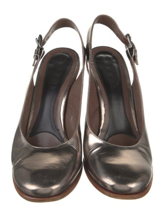 Marni Leather Colorblock Pattern Slingback Pumps