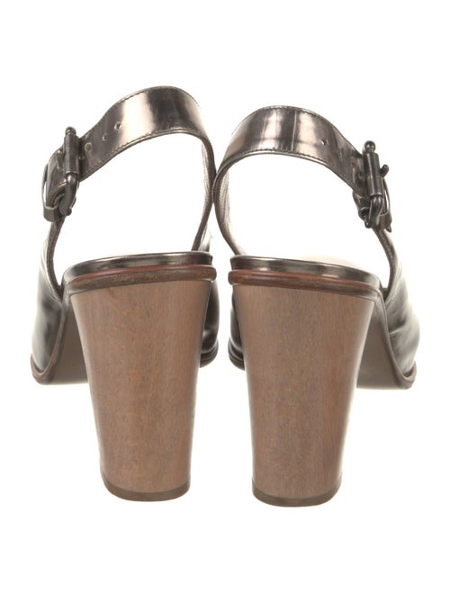 Marni Leather Colorblock Pattern Slingback Pumps