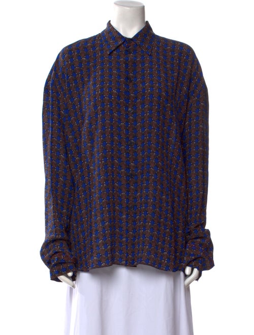 Marni Silk Printed Button-Up Top