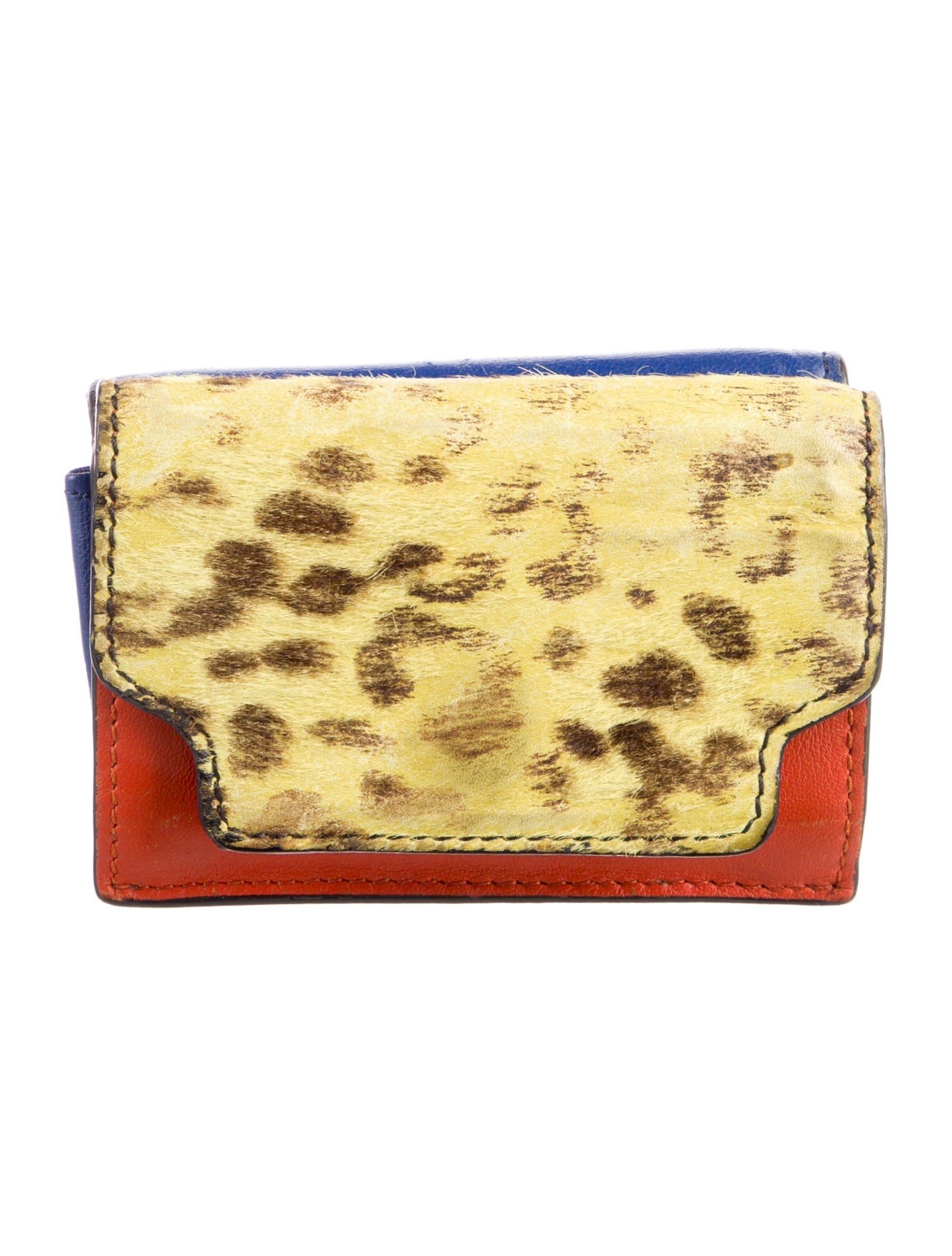Marni Leather Animal Print Bifold Wallet