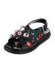 Marni Leather Crystal Embellishments Slingback Sandals