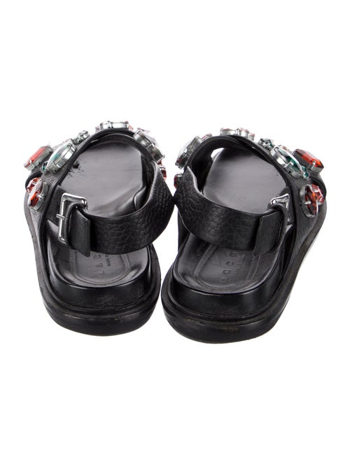Marni Leather Crystal Embellishments Slingback Sandals