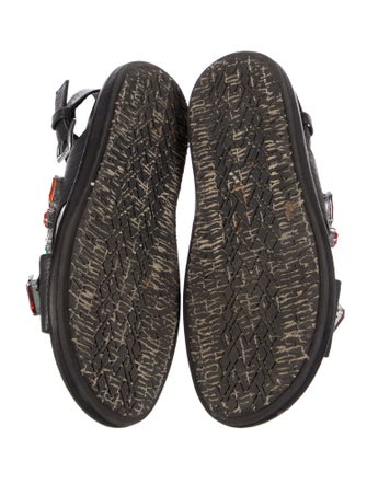 Marni Leather Crystal Embellishments Slingback Sandals