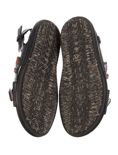 Marni Leather Crystal Embellishments Slingback Sandals