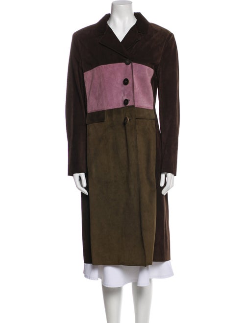 Marni Leather Colorblock Pattern Coat