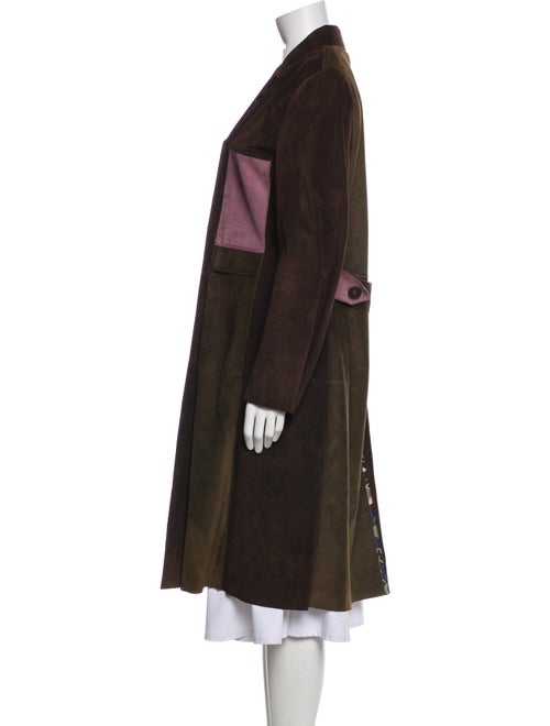 Marni Leather Colorblock Pattern Coat