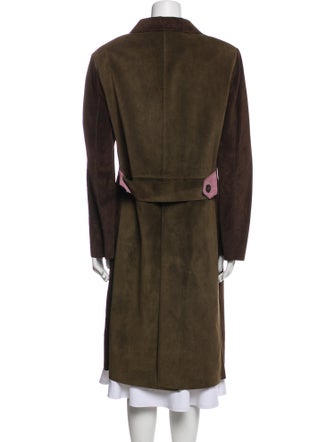 Marni Leather Colorblock Pattern Coat