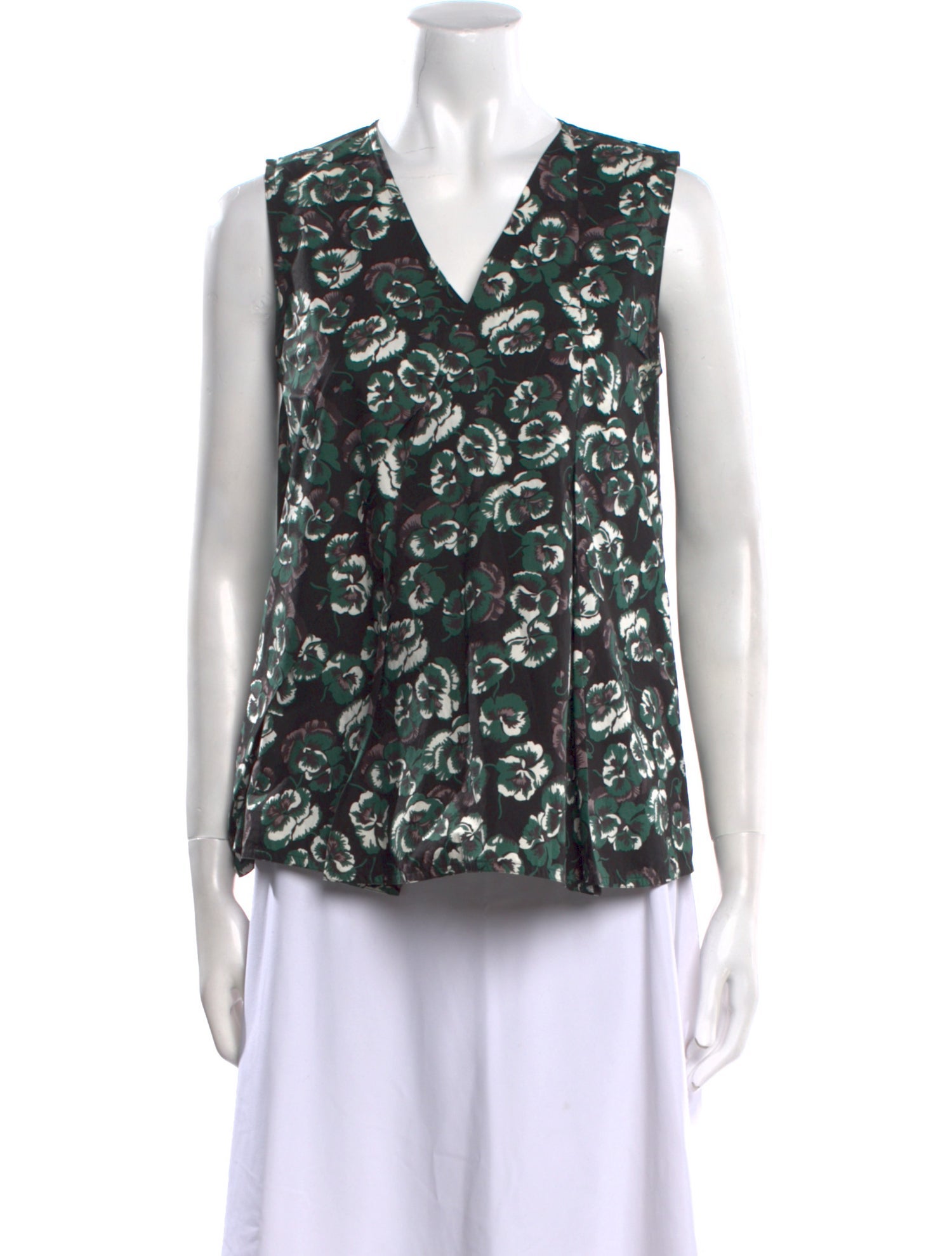 Marni Floral Print V-Neck Blouse