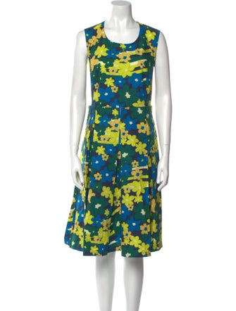 Marni Floral Print Midi Length Dress