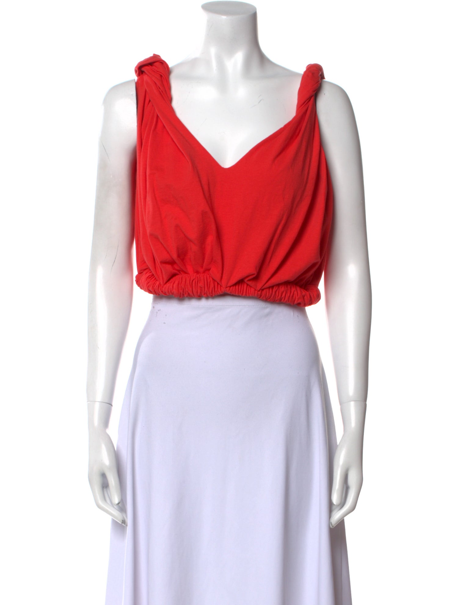Marni Square Neckline Sleeveless Crop Top