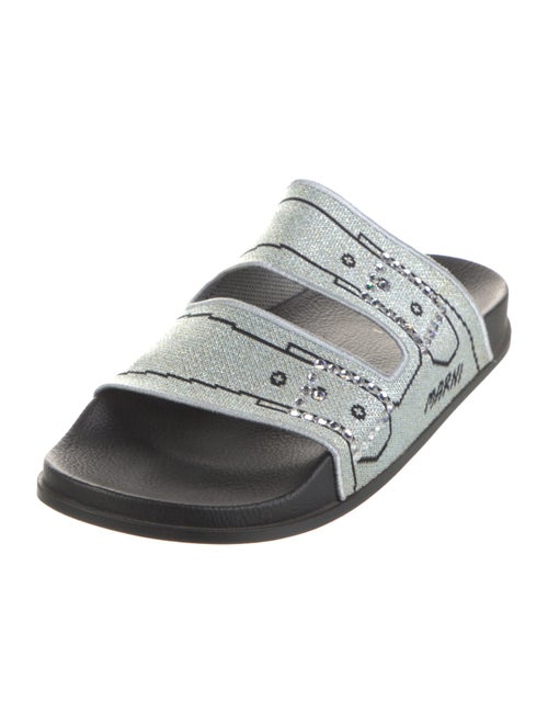 Marni Printed Crystal Embellishments Slides