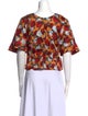 Marni Floral Print V-Neck Crop Top