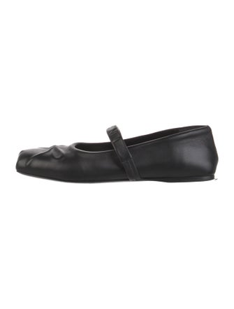 Marni Leather Bow Accents Mary Jane Flats