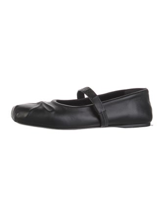 Marni Leather Bow Accents Mary Jane Flats