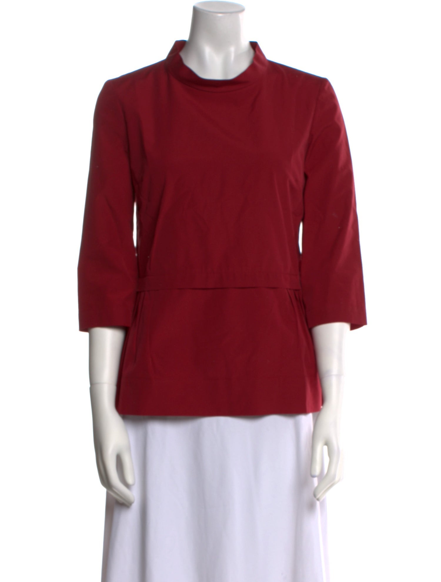 Marni Mock Neck Three-Quarter Sleeve Blouse