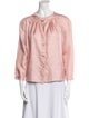 Marni Silk Mock Neck Button-Up Top