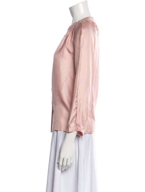 Marni Silk Mock Neck Button-Up Top