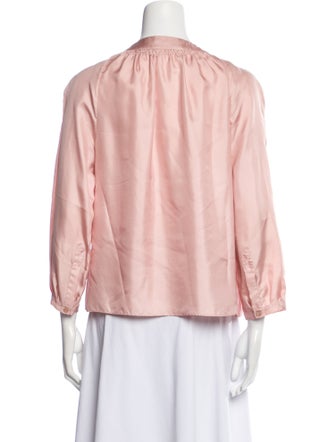 Marni Silk Mock Neck Button-Up Top