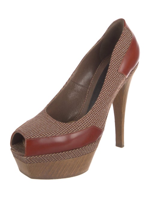Marni Leather Colorblock Pattern Pumps