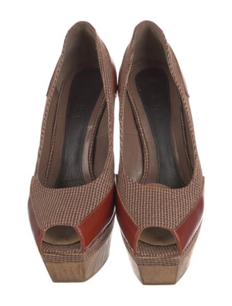 Marni Leather Colorblock Pattern Pumps