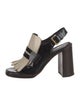 Marni Patent Leather Fringe Trim Accent Slingback Pumps