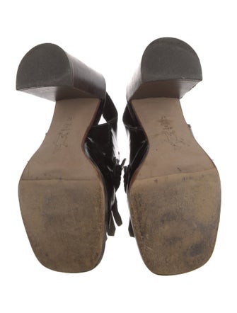 Marni Patent Leather Fringe Trim Accent Slingback Pumps