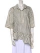 Marni Plaid Print V-Neck Button-Up Top