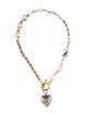 Marni Faux Pearl & Crystal Heart Pendant Necklace