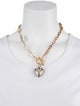Marni Faux Pearl & Crystal Heart Pendant Necklace