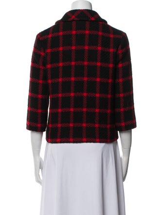 Marni Virgin Wool Plaid Print Blazer