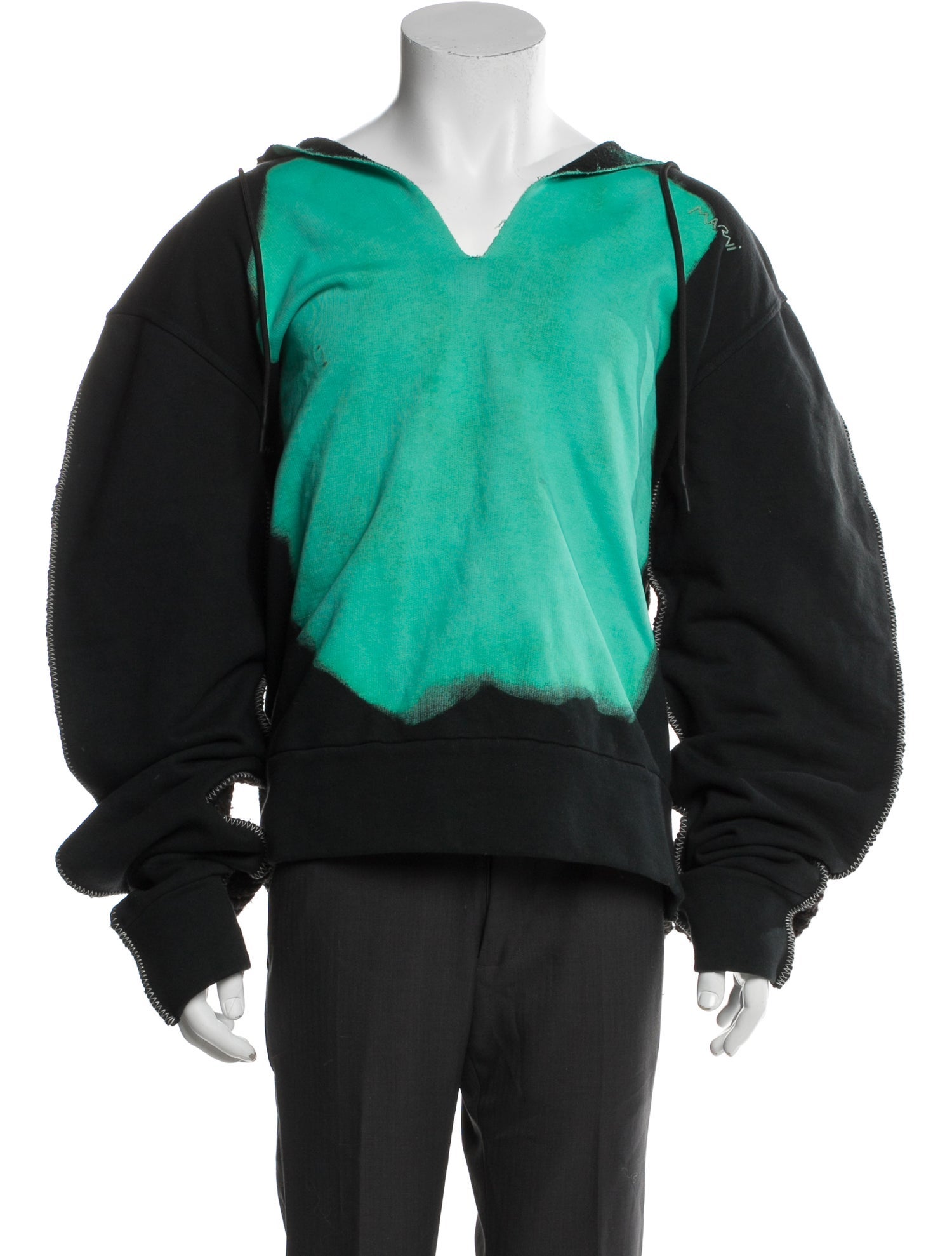 Marni Colorblock Pattern Crew Neck Hoodie