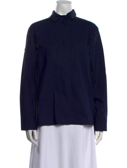 Marni Mock Neck Long Sleeve Button-Up Top