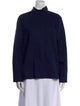Marni Mock Neck Long Sleeve Button-Up Top