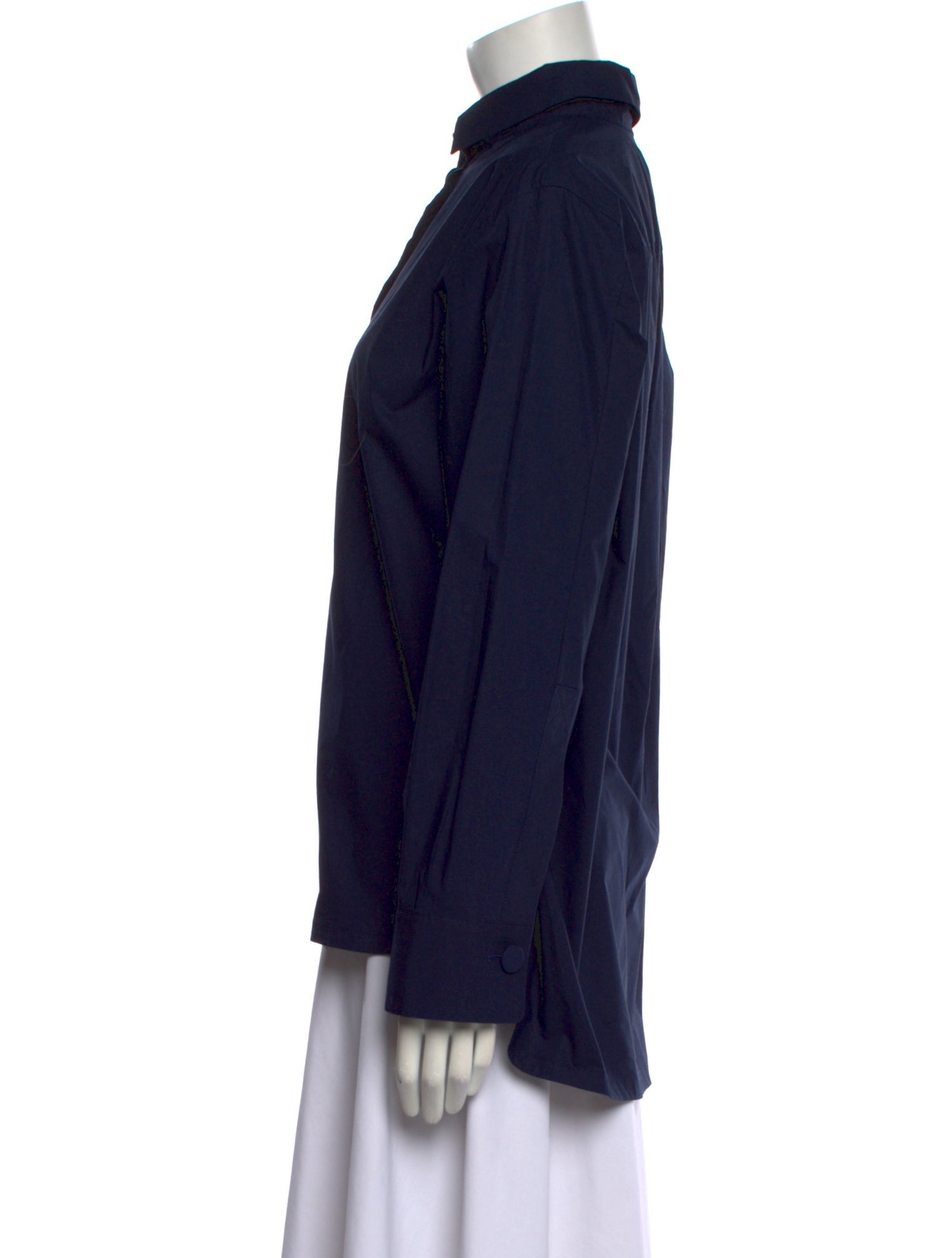 Marni Mock Neck Long Sleeve Button-Up Top