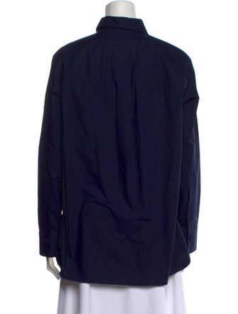 Marni Mock Neck Long Sleeve Button-Up Top