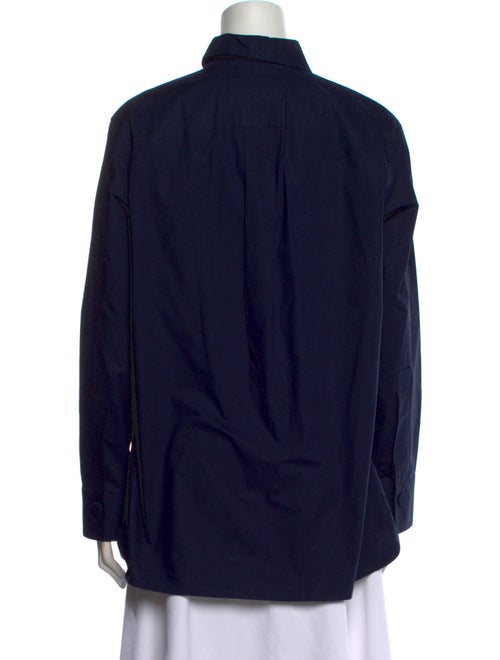 Marni Mock Neck Long Sleeve Button-Up Top