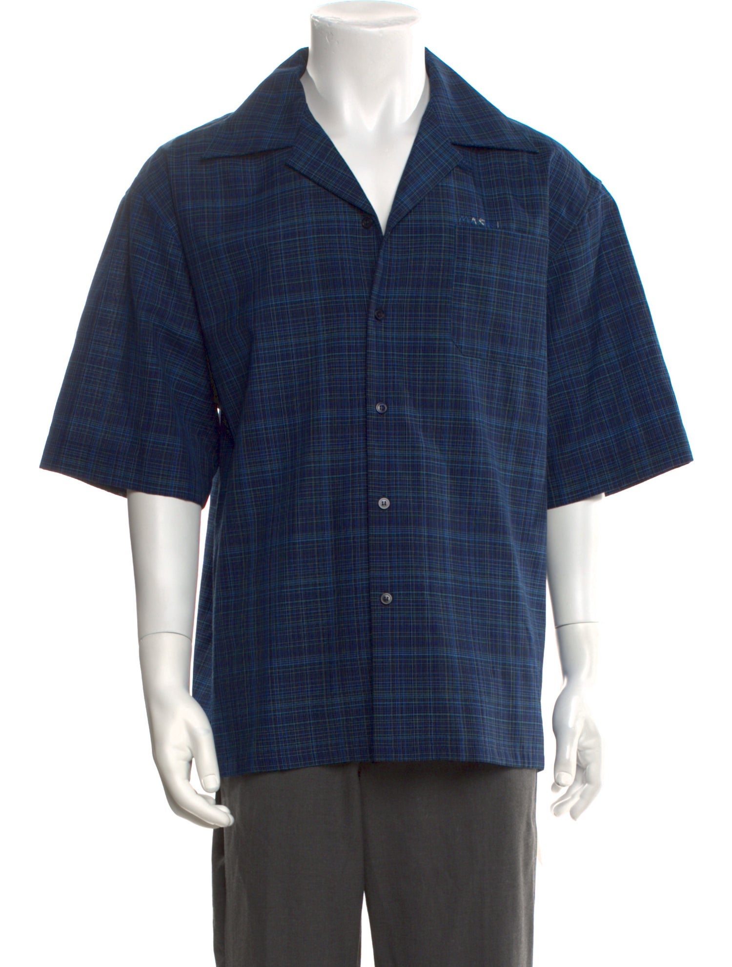 Marni Virgin Wool Plaid Print Shirt w/ Tags