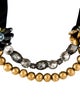 Marni Crystal, Wood, Bead & Silk Collar Necklace