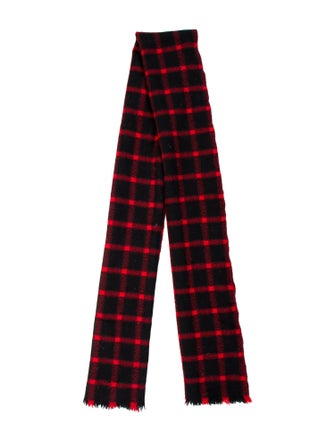 Marni Virgin Wool Plaid Print Scarf