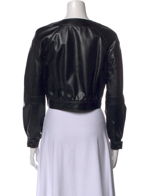 Marni Faux Leather Crew Neck Crop Top