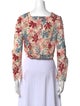 Marni Floral Print Square Neckline Crop Top