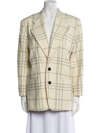 Marni Virgin Wool Plaid Print Blazer